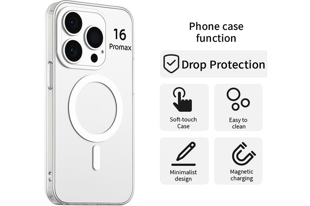 Coque - Cache -  Case - Transparent Premium iPhone 16, 16 Plus, 16 Pro et 16 Pro Max